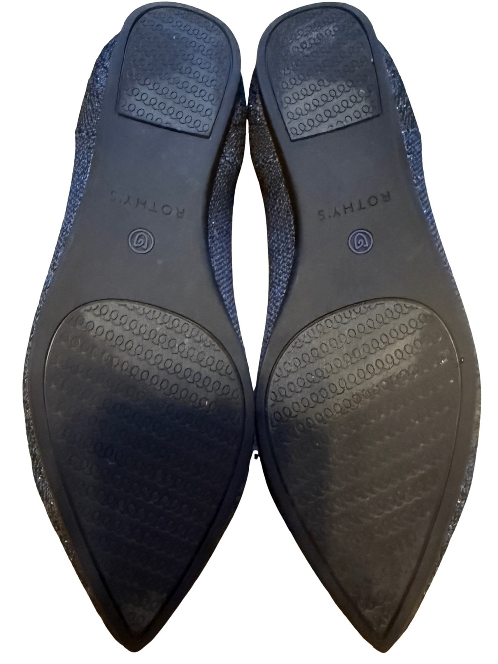 Rothy's Navy & Black Pointed Knit Flats Women’s 7.5 - Picture 7 of 10